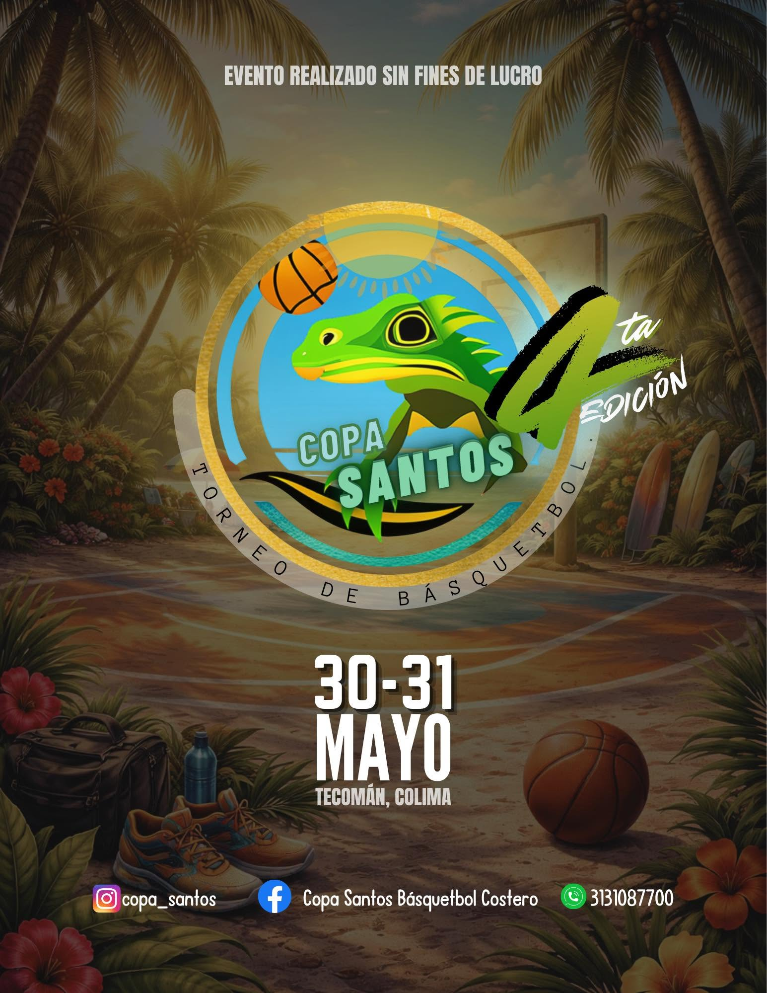 Copa Santos 4ª edición, 30 y 31 de mayo, Tecomán, Colima